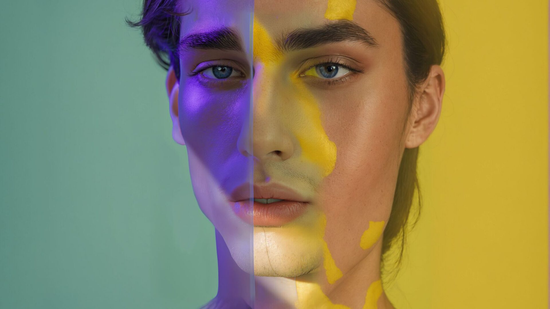 Dual-Toned Portrait of Man