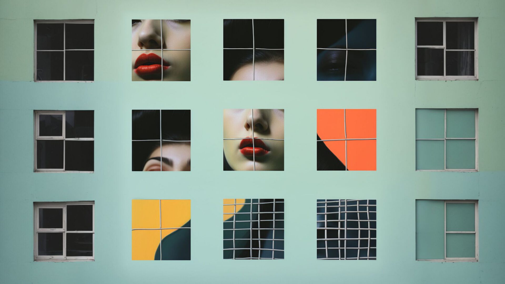 Fragmented Visage in Geometric Abstraction