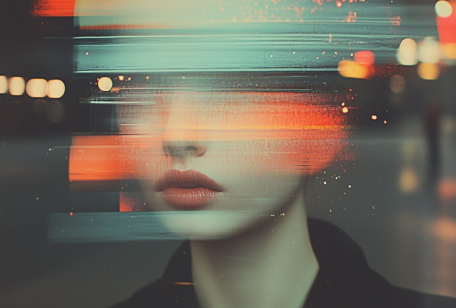Abstract Portrait with Blurred Overlay