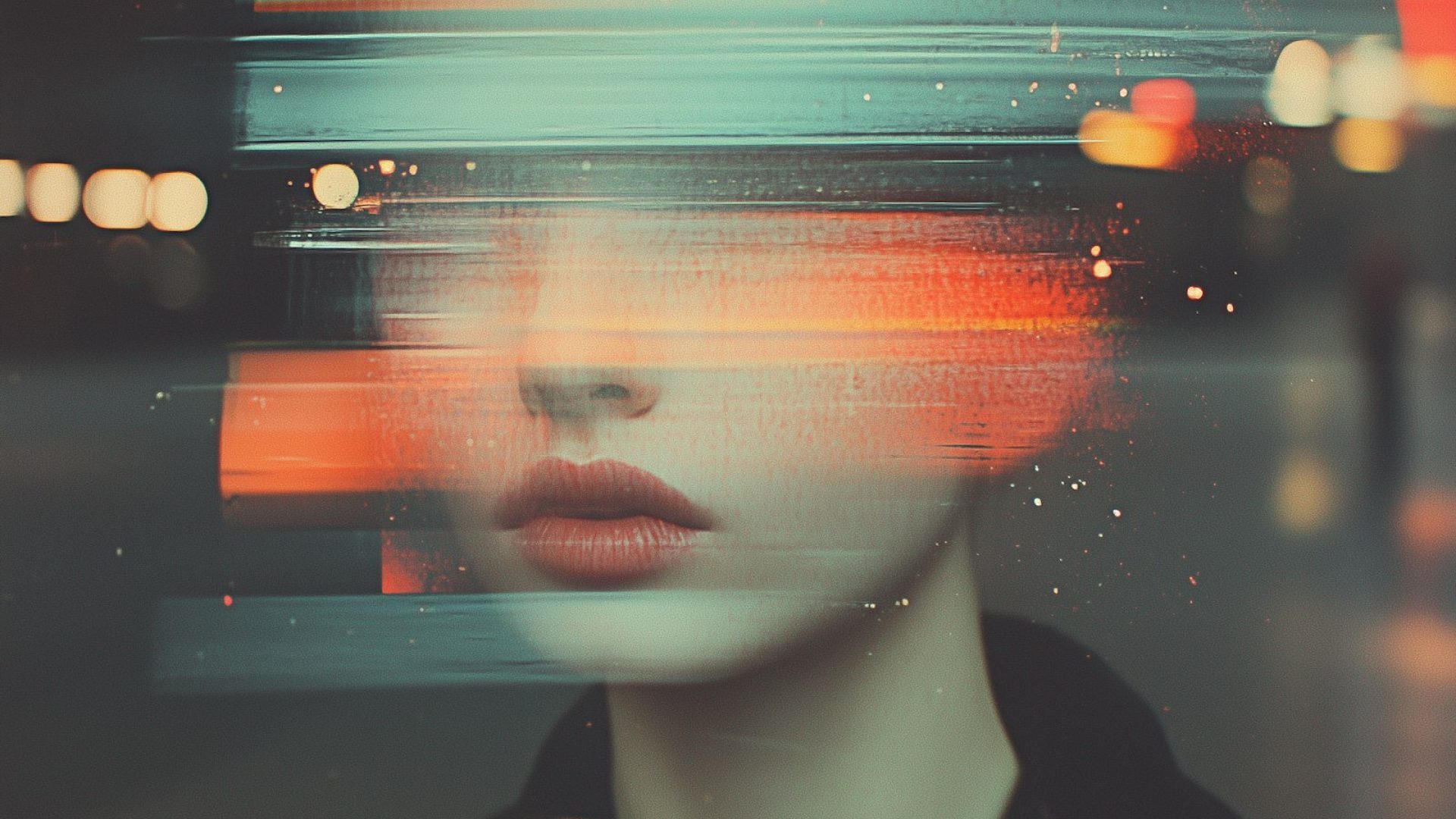 Abstract Portrait with Blurred Overlay